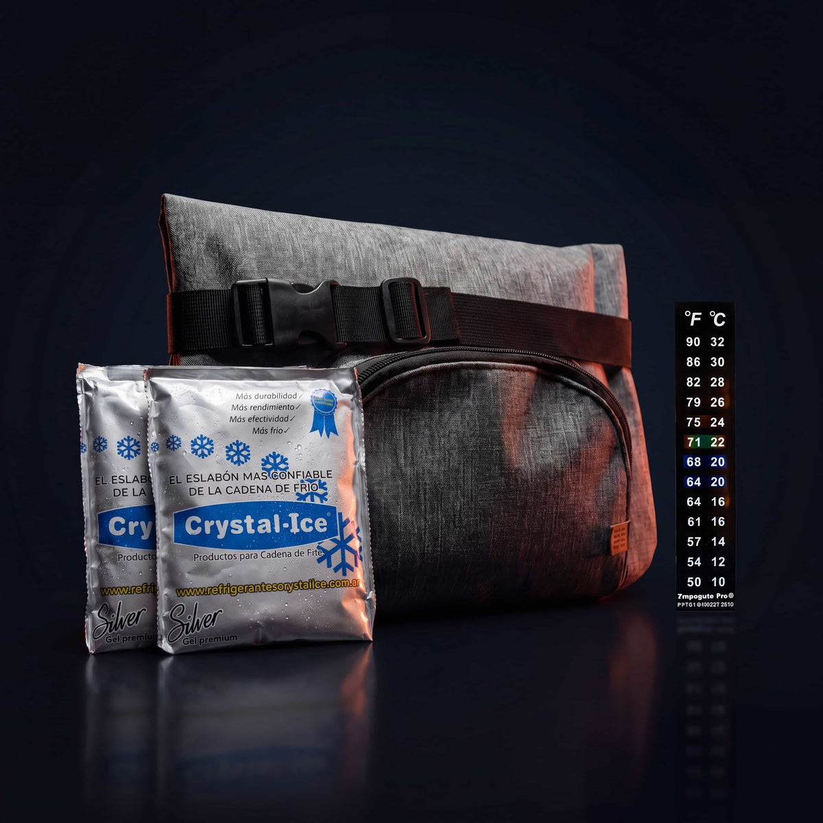 1 estuche + termometro + 2 geles refrigerantes